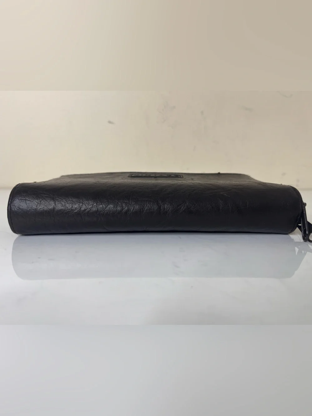 Vintage Men's Dark Brown Leather Zip Wallet